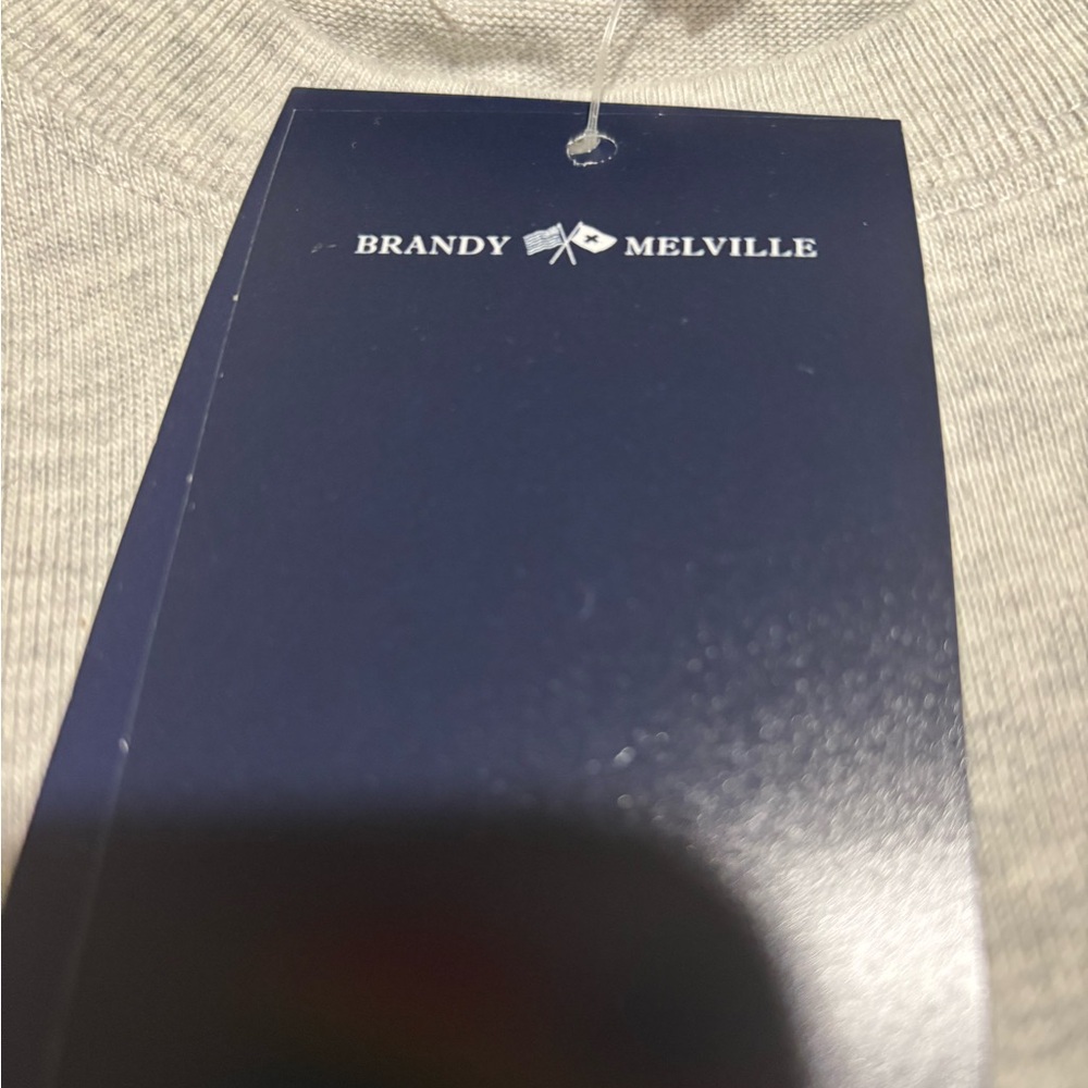 Brandy Melville Light Gray Crew Neck sweatshirt - Picture 2 of 4
